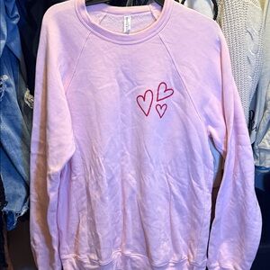 Charming Pink Heart Women's Sweater